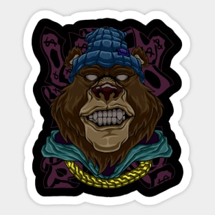 Fashion Bear street art Sticker